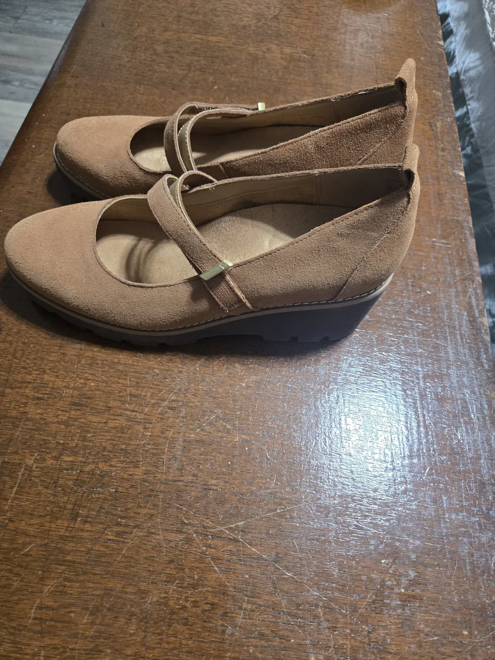 Women's Tan Suede Mary Jane Flats - Comfortable Everyday Style